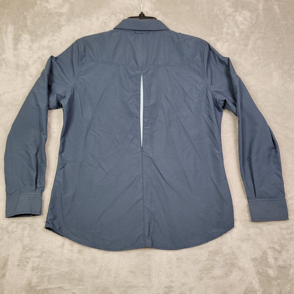 Simms Fishing Shirt Womens Large Pearl Snap Blue Western Long Sleeve Button-Up - Picture 3 of 9